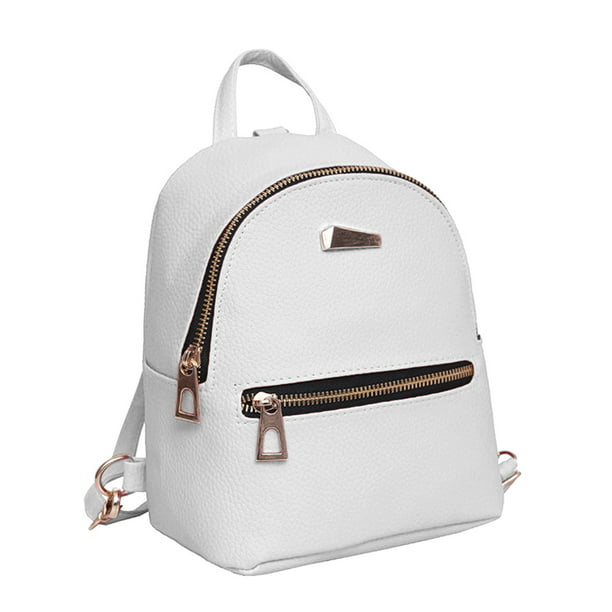 Fashion Shoulder Bag Rucksack PU Leather Women Girls Ladies Backpack Travel Bag Rose Gold Triangle Pattern 
